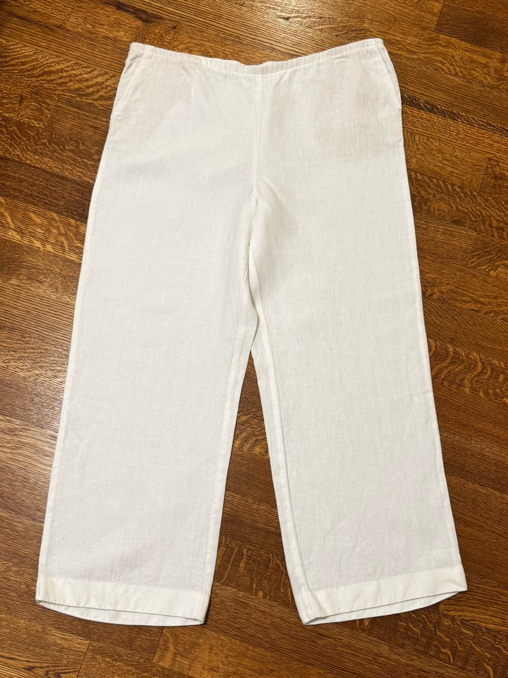 J. Jill White Wide-Leg 100% Linen Pants. Size large. NWOT.
